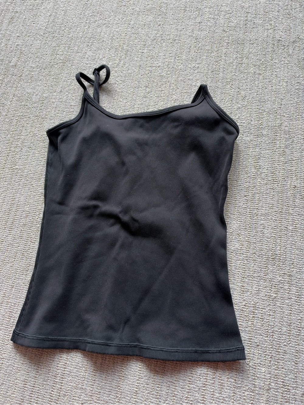 Aritzia Black Ribbed Spaghetti-Strap Tank